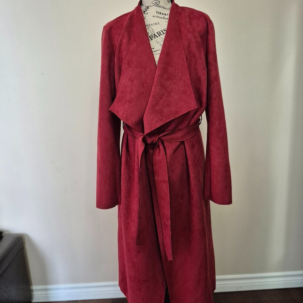 Long Faux Suede Coat